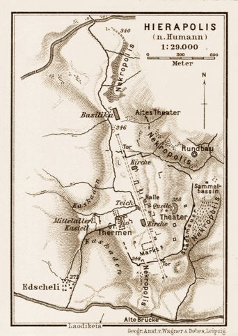 Hierapolis, ancient site map, 1914