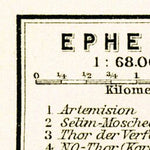 Ephesus (Ἔφεσος, Efes), ancient site map, 1905
