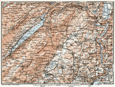 Jura department map, western part, 1909