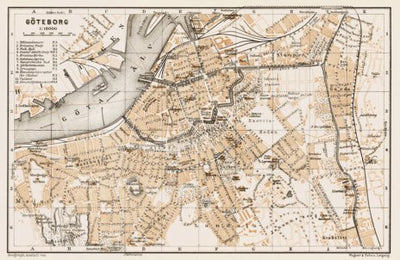 Göteborg (Gothenburg) city map, 1929