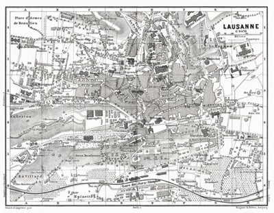 Lausanne city map, 1897