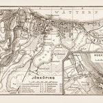 Jönköping city map, 1899. With Husqvarna plan inset