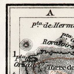 La Coruña (A Coruña) city map, 1913