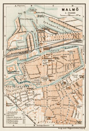 Malmö city map, 1929