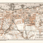 Peterhof (Петергофъ) town plan, 1914