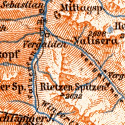 Ragatz, Prötigau and Montafon map, 1897