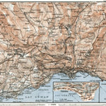 Montreux, Vevey and environs map, 1909