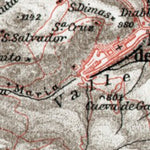 Montserrat Mountain and Monastery (Santa Maria de Montserrat) map, 1913