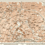 Moscow (Москва, Moskva) central part map, 1914