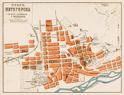 Pyatigorsk (Пятигорскъ) city map, 1912