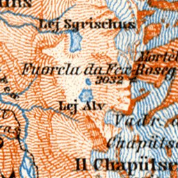 Pontresina and environs map, 1897