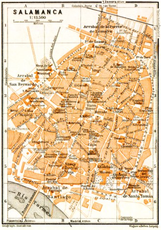 Salamanca city map, 1929