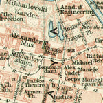 Saint Petersburg (Санктъ-Петербургъ, Sankt-Peterburg) city centre map (in English), 1914