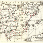 Portugal on the railway map of Iberian Peninsula, 1899