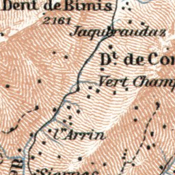 Sarine and Simme Valleys map, 1909