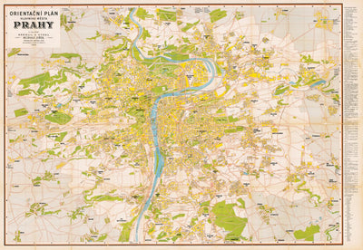 Prague (Praha) city map, 1944