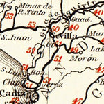Spain of the railway map of Iberian Peninsula, 1899