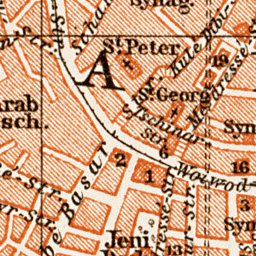 Constantionople (قسطنطينيه, İstanbul, Istanbul), central part map, 1914