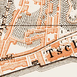Constantionople (قسطنطينيه, İstanbul, Istanbul): Dolma Bagtsche (Dolmabahçe) District Map, 1914