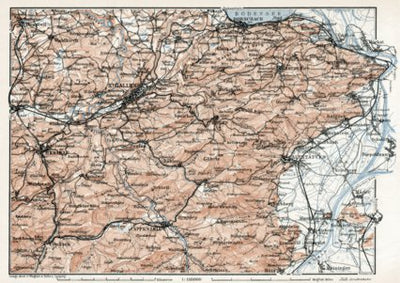 St. Gallen, Appenzell and environs map, 1909