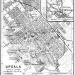Uppsala (Upsala) city map, 1910