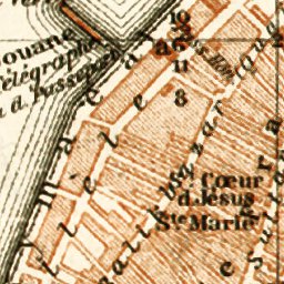 Smyrna (إزمير, İzmir, Smyrne) city map, 1905