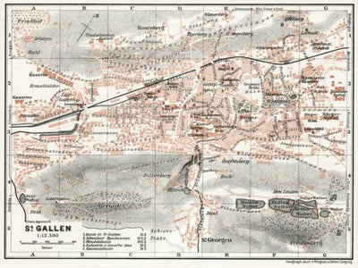 St. Gallen city map, 1909