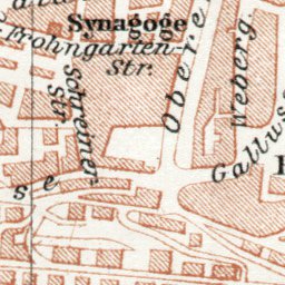 St. Gallen city map, 1909