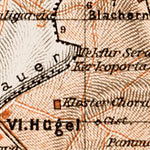 Byzantium (Byzanz, Constantinople) ancient site map, 1914