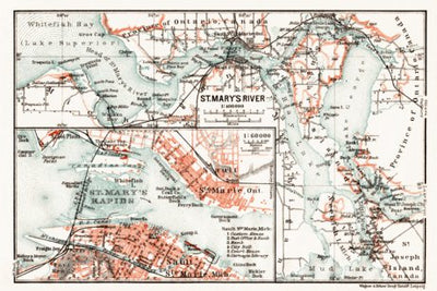 St. Mary´s River map, 1909
