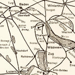 Switzerland, railway and water connections scheme (legend in Russian), 1903