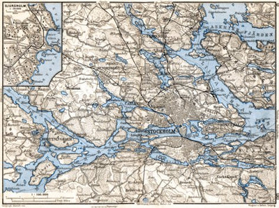 Stockholm and environs map, 1910