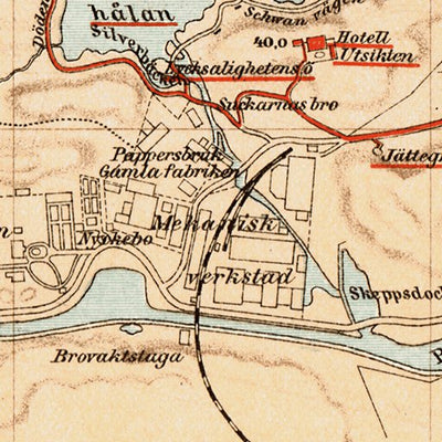 Trollhättan town plan, 1899