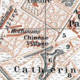Tsarskoe Selo (Царское Село, nowadays Pushkin) town plan (in English), 1914