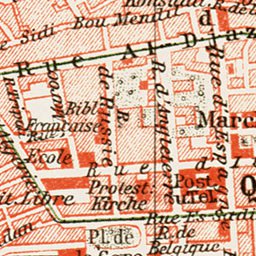 Tunis (تونس) city map, 1913