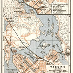 Vyborg (Выборгъ, Viipuri, Wiborg) city map, 1914