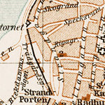 Visby (Wisby) city map, with map of Visby suburbs, 1929
