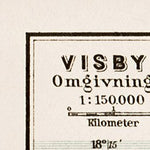 Visby (Wisby) city map, with map of Visby suburbs, 1929