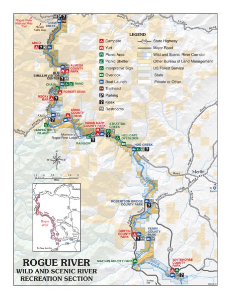 Rogue River Wild and Scenic River Recreation Section Map by Bureau of ...