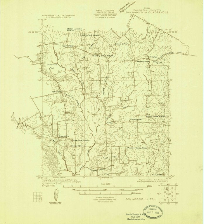 Mcmahan, TX (1925, 48000Scale) Map by United States Geological Survey Avenza Maps