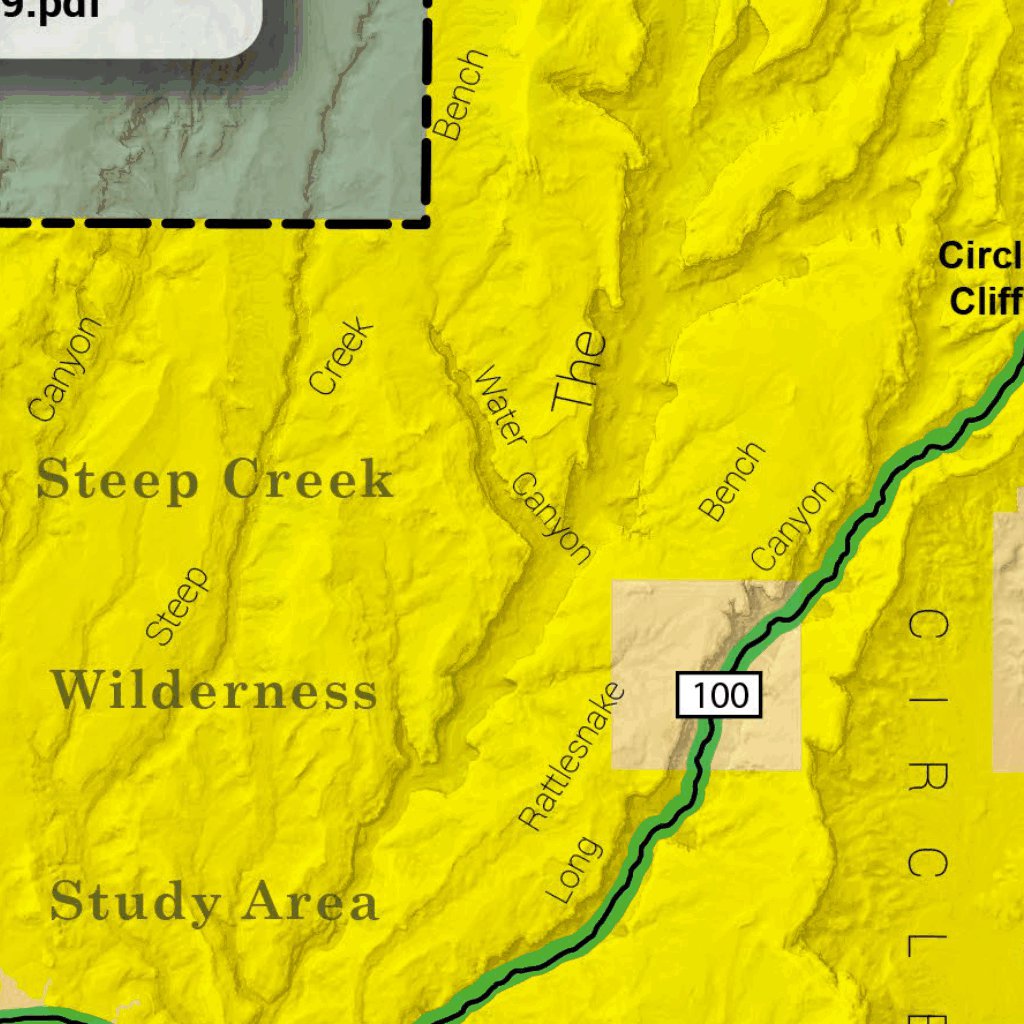 BLM Utah Burr Trail and Wolverine Loop Roads Map by Bureau of Land ...