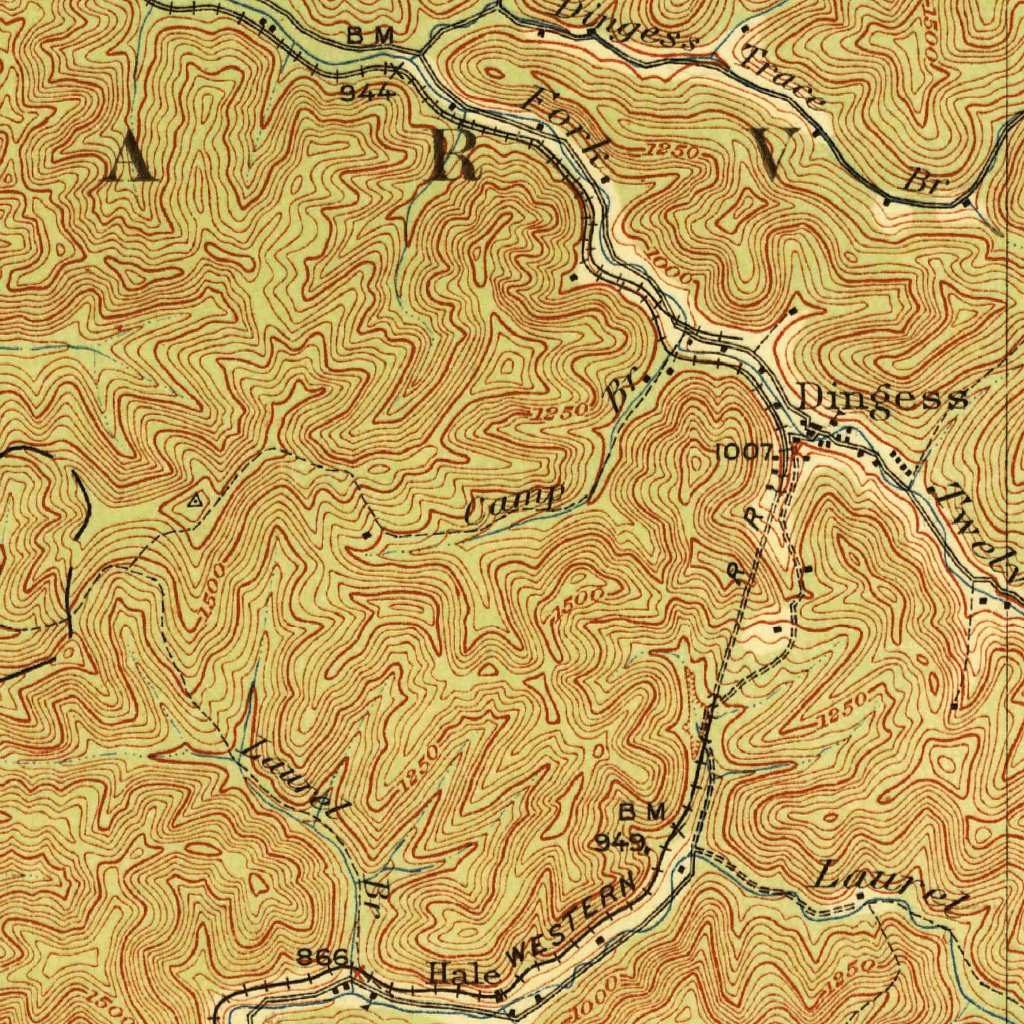 Holden, WV (1912, 62500Scale) Map by United States Geological Survey