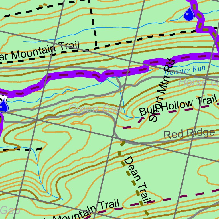 Reeds Gap Spur & White Mountain Ridge Trail Map by Mid State Trail