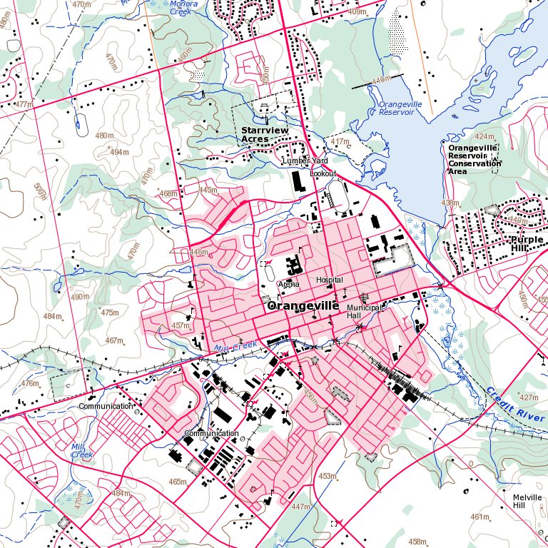 Orangeville, ON (040P16 Toporama) Map by Natural Resources Canada ...
