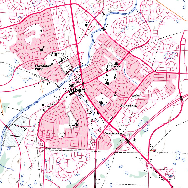 St. Albert, AB (083H12 Toporama) Map by Natural Resources Canada ...