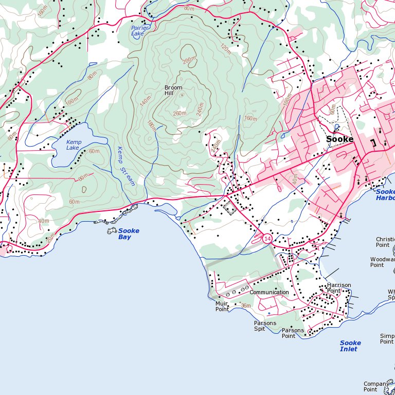 Sooke (092B05 Toporama) Map by Natural Resources Canada | Avenza Maps