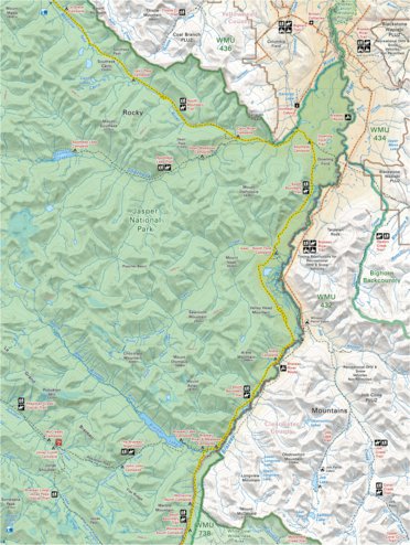 CRCR25 Brazeau Lake - Canadian Rockies Topo