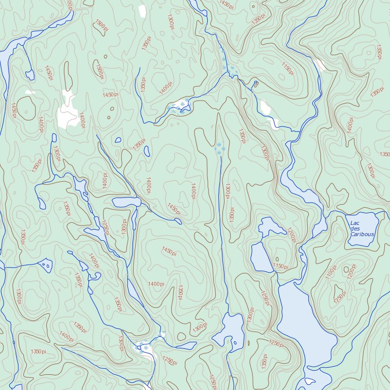 Loup Intermodal Map Lac Au Loup Marin, QC (022F07 Toporama) Map by Natural Resources Canada ...