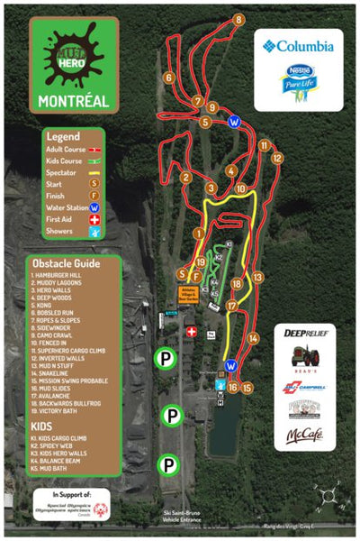 Mud Hero Montreal Venue Map 2017