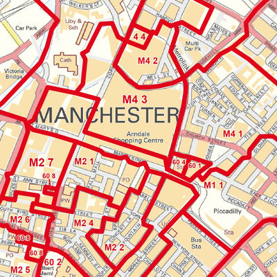 XYZ Postcode Sector Map (C3) Manchester City